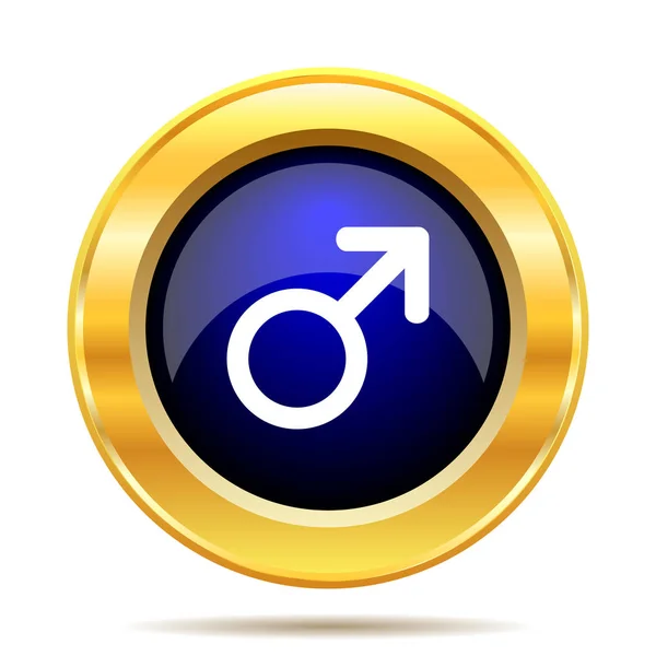 Icono Signo Masculino Botón Internet Sobre Fondo Blanco — Foto de Stock