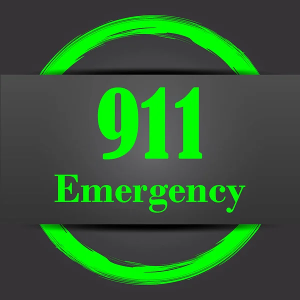 911 Emergency Icon Internet Button Green Grey Background — Stock Photo, Image