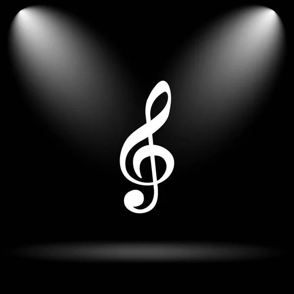 Икона Музыкальной Ноты Кнопка Интернет Черном Фоне — стоковое фото