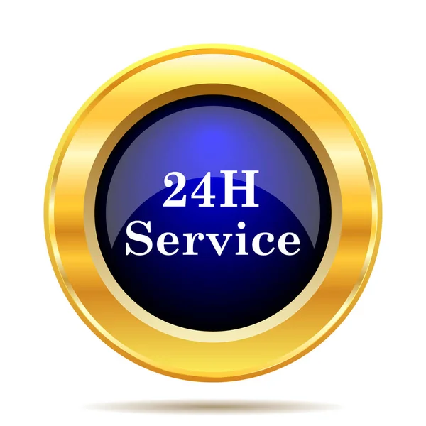 Значок 24H Service Кнопка Интернет Белом Фоне — стоковое фото