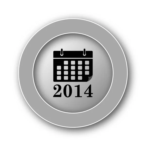 Het Pictogram Van Kalender Van 2014 Internet Knop Witte Achtergrond — Stockfoto