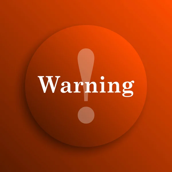Warning Icon Internet Button Orange Backgroun — Stock Photo, Image