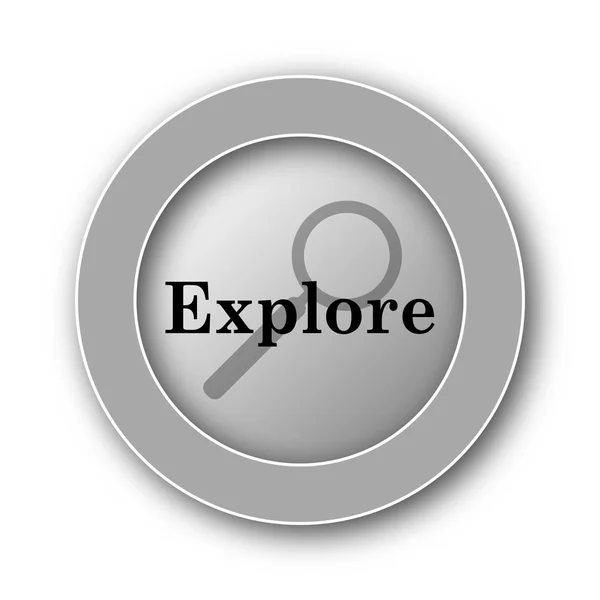 Explorer Icône Bouton Internet Sur Fond Blanc — Photo