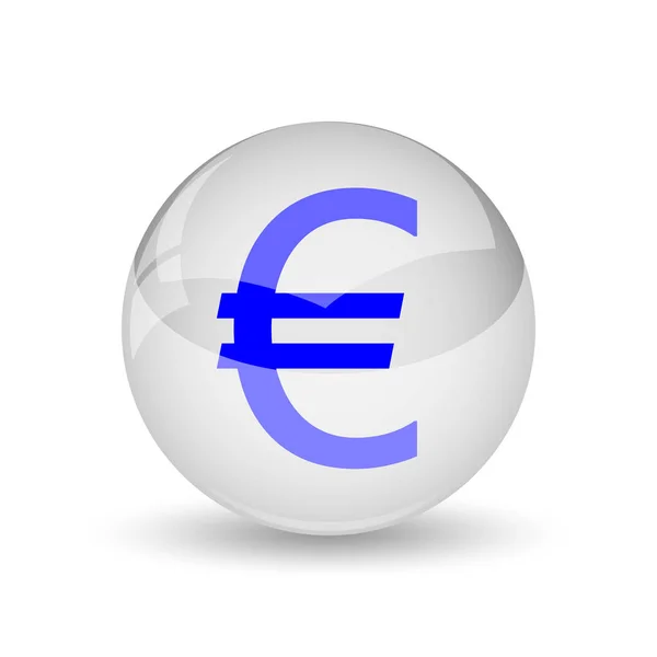 Het Pictogram Van Euro Internet Knop Witte Achtergrond — Stockfoto