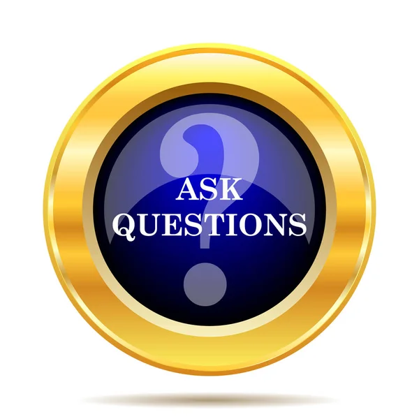 Ask questions icon. Internet button on white background