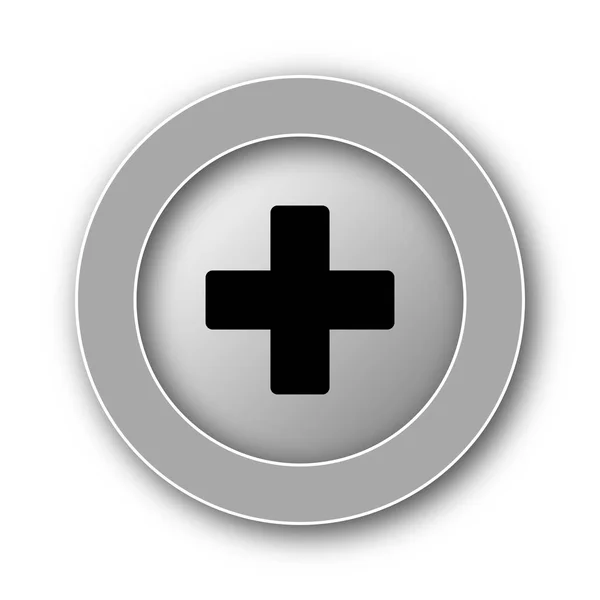 Значок Медицинского Креста Кнопка Интернет Белом Фоне — стоковое фото