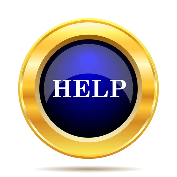 ヘルプ アイコン 白い背景の上のインター ネット ボタン — ストック写真