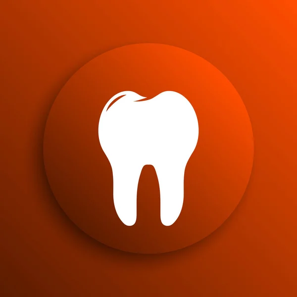 Ícone Dos Dentes Botão Internet Backgroun Laranja — Fotografia de Stock