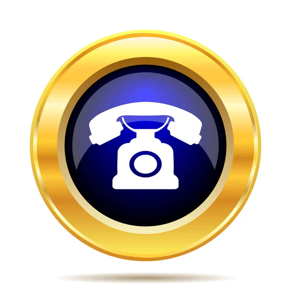 Telefoonpictogram Internet Knop Witte Achtergrond — Stockfoto