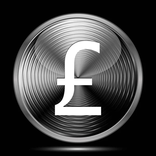 Pound Icon Internet Button Black Background — Stock Photo, Image