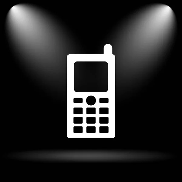 Мобільний Телефон Значок Інтернет Кнопки Чорному Фоні — стокове фото