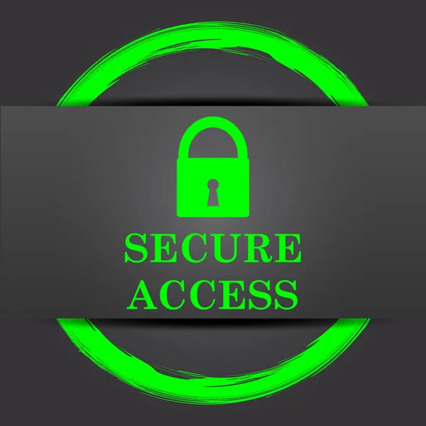 Иконка Защищенного Доступа Кнопка Интернет Зеленым Сером Фоне — стоковое фото