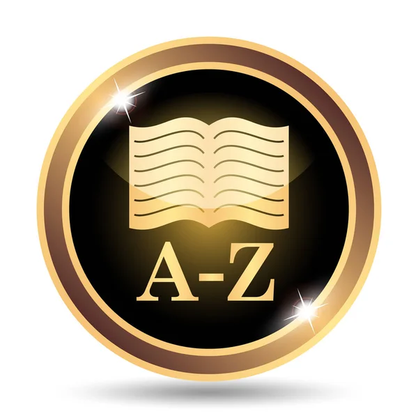 A-Z book icon. Internet button on white background