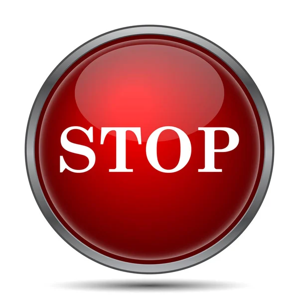 Stop Ikona Przycisk Internet Białym Tle — Zdjęcie stockowe
