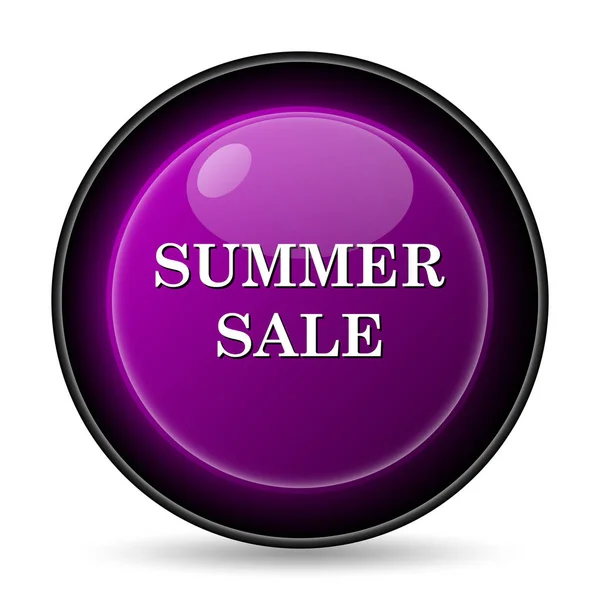 夏セール アイコン 白い背景の上のインター ネット ボタン — ストック写真