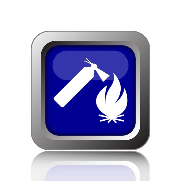 Fire Icon Internet Button White Background — Stock Photo, Image