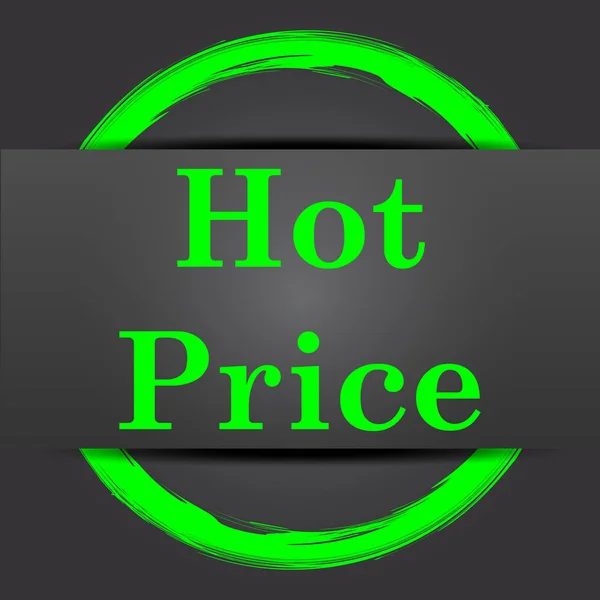 Значок Горячей Цены Кнопка Интернет Зеленым Сером Фоне — стоковое фото