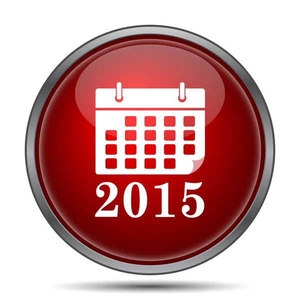 Иконка Календаря 2015 Кнопка Интернет Белом Фоне — стоковое фото