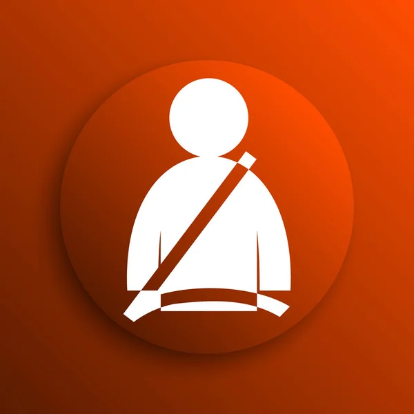 Sicherheitsgurt Symbol Internet Taste Auf Orangefarbenem Hintergrund — Stockfoto
