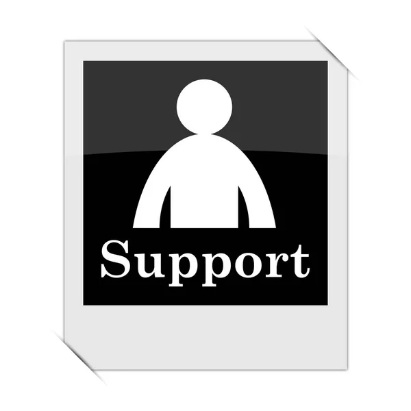Support Ikonon Belül Egy Fotót Fehér Háttere — Stock Fotó