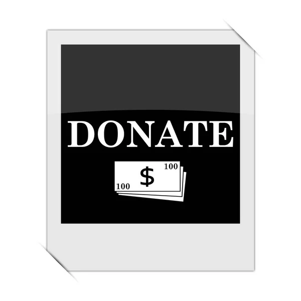 Spendensymbol Innerhalb Eines Fotos Auf Weißem Hintergrund — Stockfoto