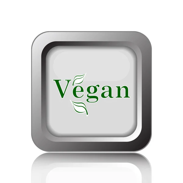 Vegan Ikonen Internet Knappen Vit Bakgrund — Stockfoto