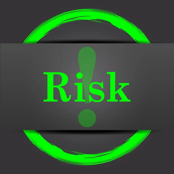 リスクのアイコン 灰色の背景に緑のインター ネット ボタン — ストック写真