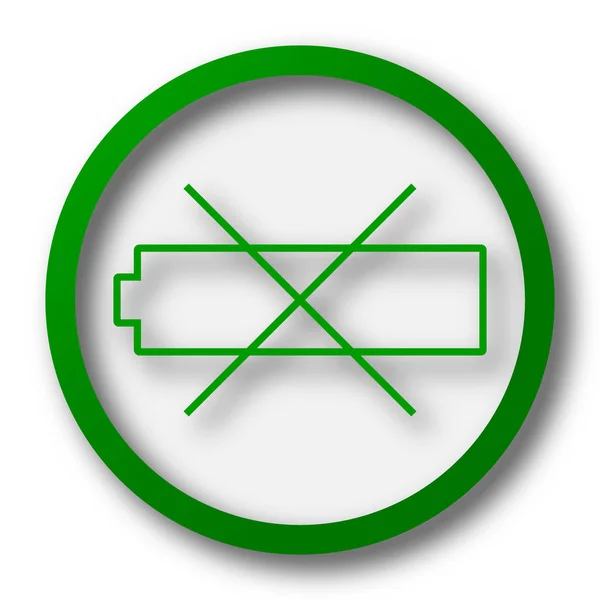 Pusta Ikona Baterii Przycisk Internet Białym Tle — Zdjęcie stockowe