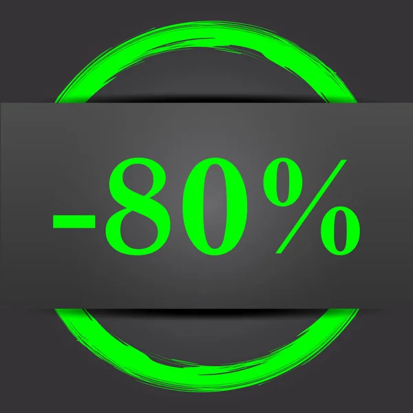 Percent Discount Icon Internet Button Green Grey Background — Stock Photo, Image
