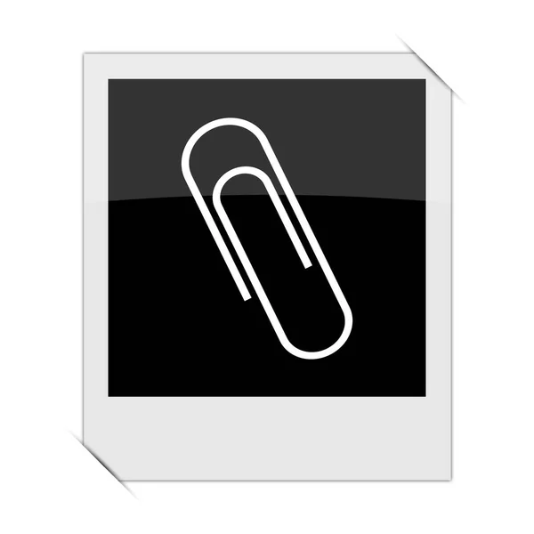 Pictogram Van Een Paperclip Binnen Een Foto Een Witte Pagina — Stockfoto