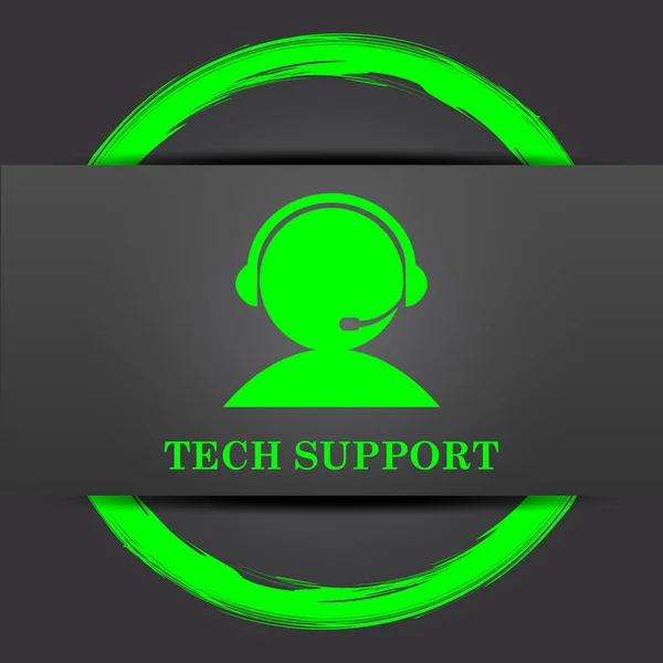Tech Support Ikonen Internet Knappen Med Grön Grå Bakgrund — Stockfoto
