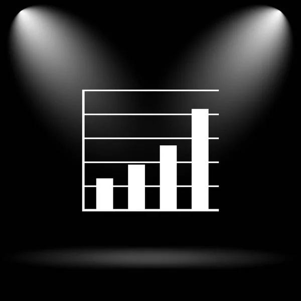 Chart Bars Icon Internet Button Black Background — Stock Photo, Image