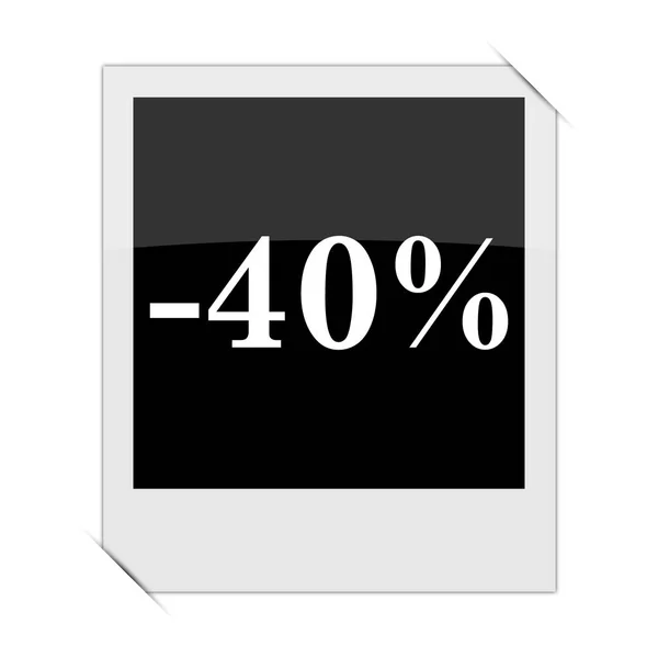 Prozent Rabatt Symbol Innerhalb Eines Fotos Auf Weißem Hintergrund — Stockfoto