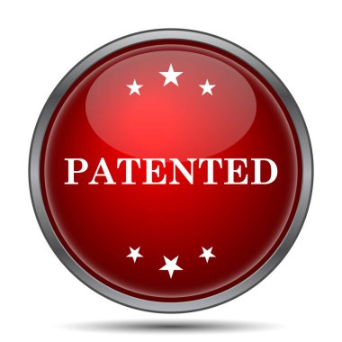Patentli simgesi. Beyaz arka plan üzerinde Internet düğmesi