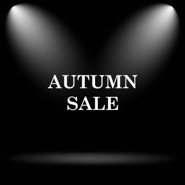 Sonbahar satış simgesi. Siyah arka plan üzerine Internet düğmesi