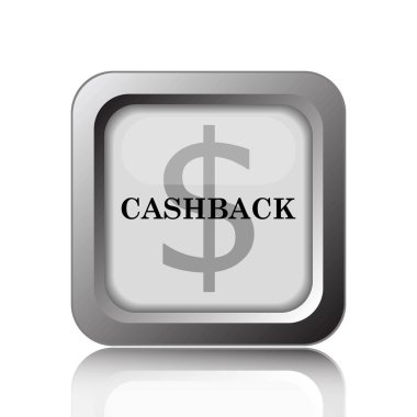 Cashback simgesi. Beyaz arka plan üzerinde Internet düğmesi