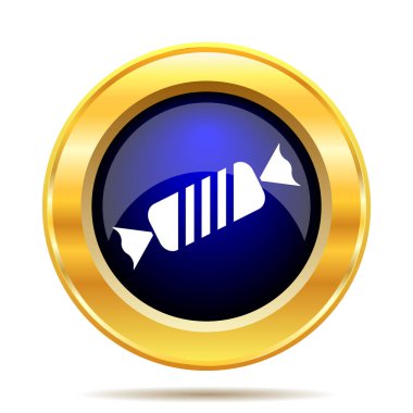 Şeker simgesi. Beyaz arka plan üzerinde Internet düğmesi