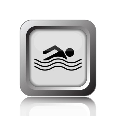 Su spor simgesi. Beyaz arka plan üzerinde Internet düğmesi