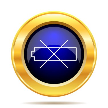 Boş pil simgesi. Beyaz arka plan üzerinde Internet düğmesi
