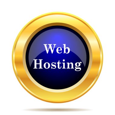 Web barındırma simgesi. Beyaz arka plan üzerinde Internet düğmesi