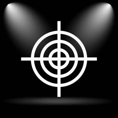 Hedef simgesi. Siyah arka plan üzerine Internet düğmesi