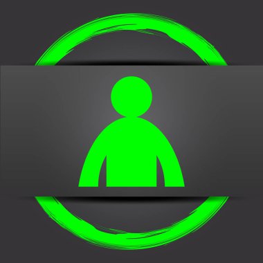 Kullanıcı profili simgesinin. Internet düğmesi gri arka plan üzerinde yeşil ile