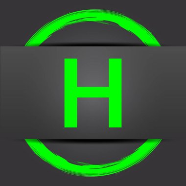 Hastane simgesi. Internet düğmesi gri arka plan üzerinde yeşil ile