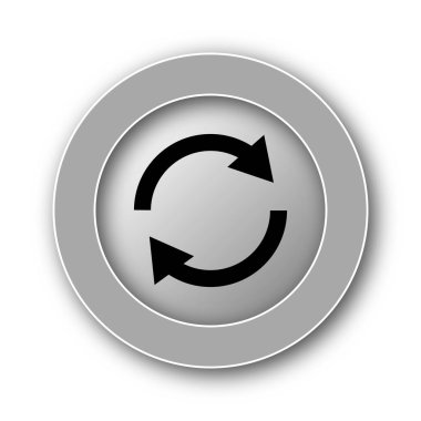 Yeniden iki ok simgesi. Beyaz arka plan üzerinde Internet düğmesi