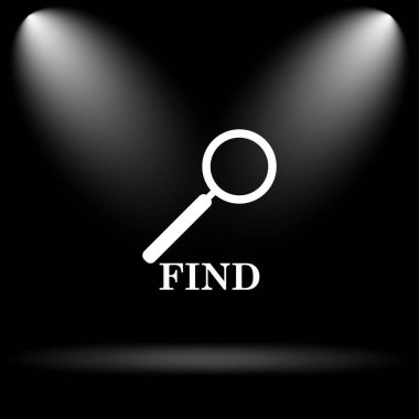 Simgesini bulun. Siyah arka plan üzerine Internet düğmesi