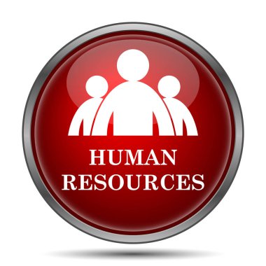 İnsan kaynakları simgesi. Beyaz arka plan üzerinde Internet düğmesi