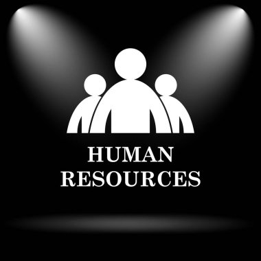 İnsan kaynakları simgesi. Siyah arka plan üzerine Internet düğmesi