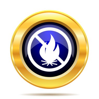 Yangın yasak simgesi. Beyaz arka plan üzerinde Internet düğmesi