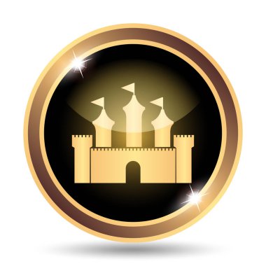 Kale simgesi. Beyaz arka plan üzerinde Internet düğmesi