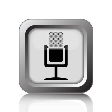 Mikrofon simgesi. Beyaz arka plan üzerinde Internet düğmesi